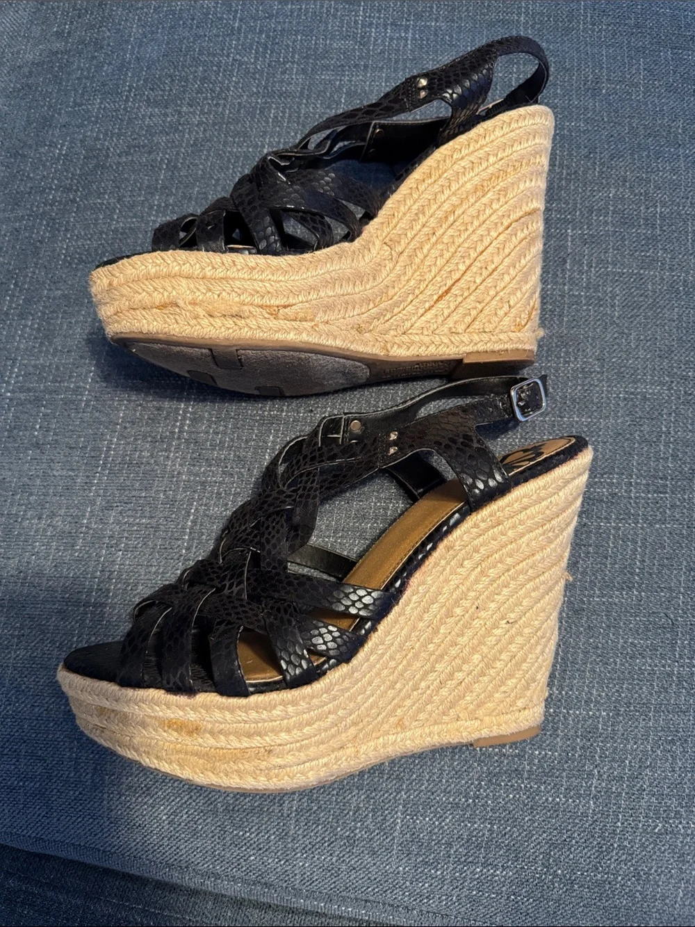 Fergalicious black wedges